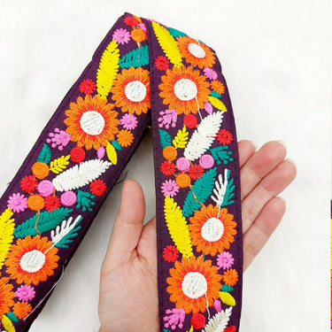 Art Silk Fabric Lace Trim By 9 Yards, Flower Embroidery Indian Laces, Decorative Trim